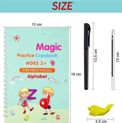 Magic Practice Copybook (4 Book)-FREE 10 Refill+ Pen + Grip